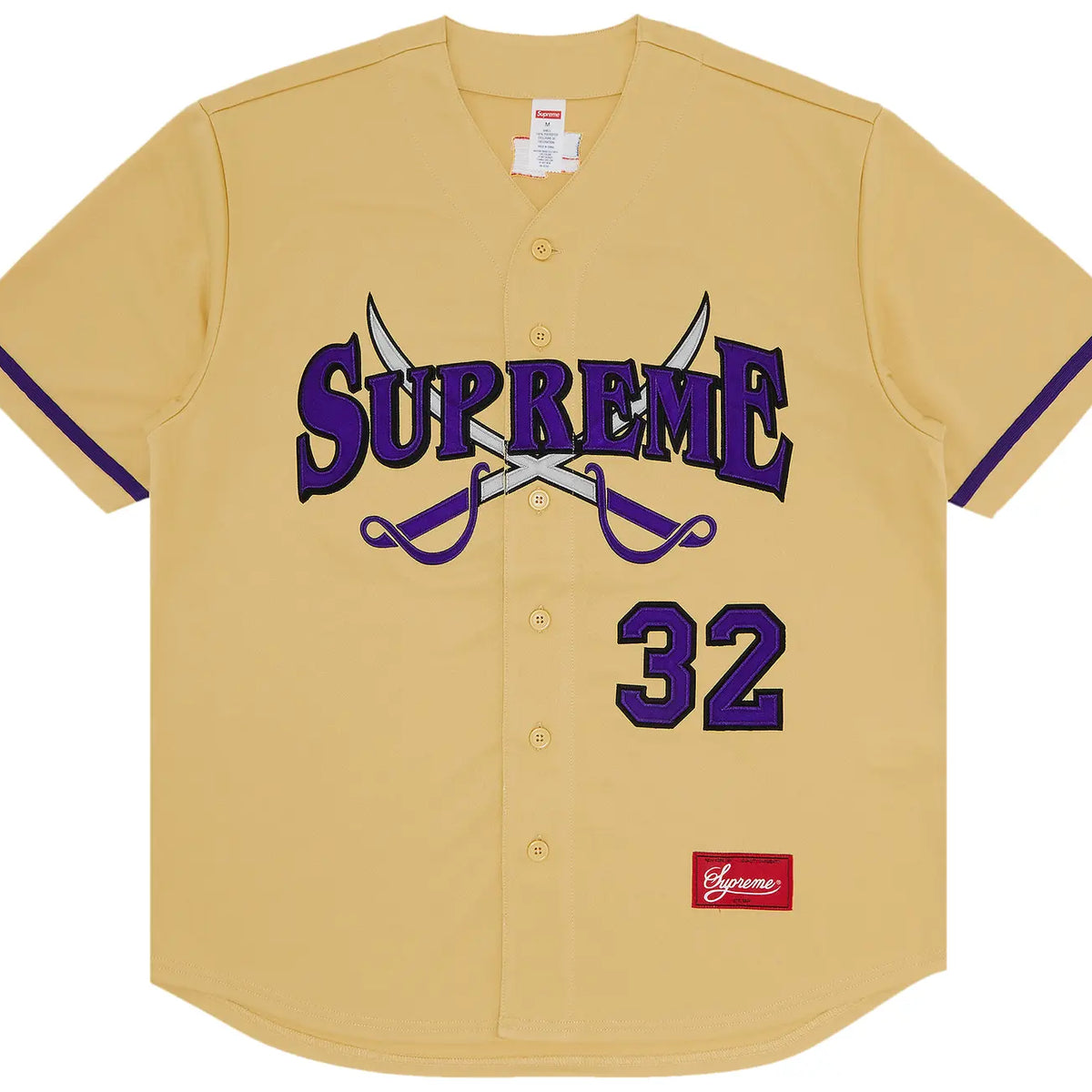 【XL】Supreme Swords Baseball Jersey Supreme Swords Baseball Jersey 'Gold' – HEAD2SOLE