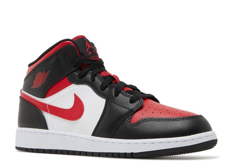 Air Jordan 1 Mid Black White Red