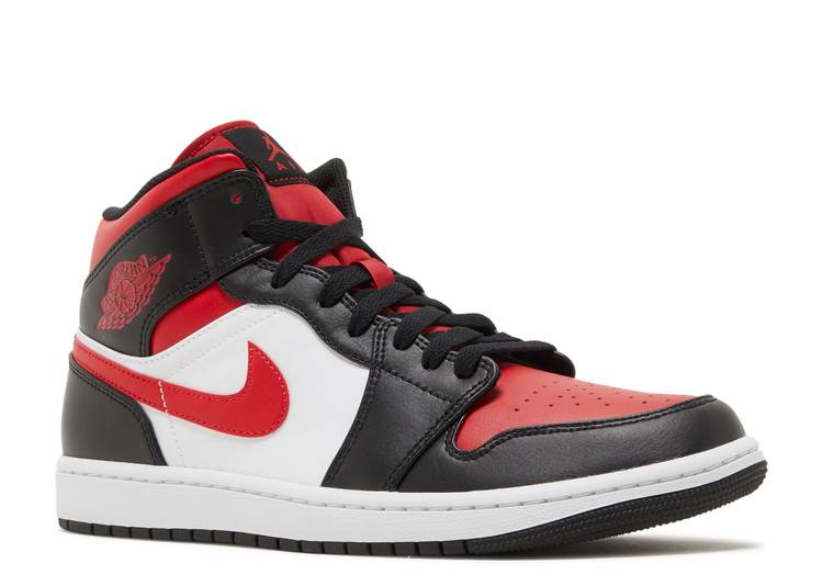 Air Jordan 1 Mid White Black Red