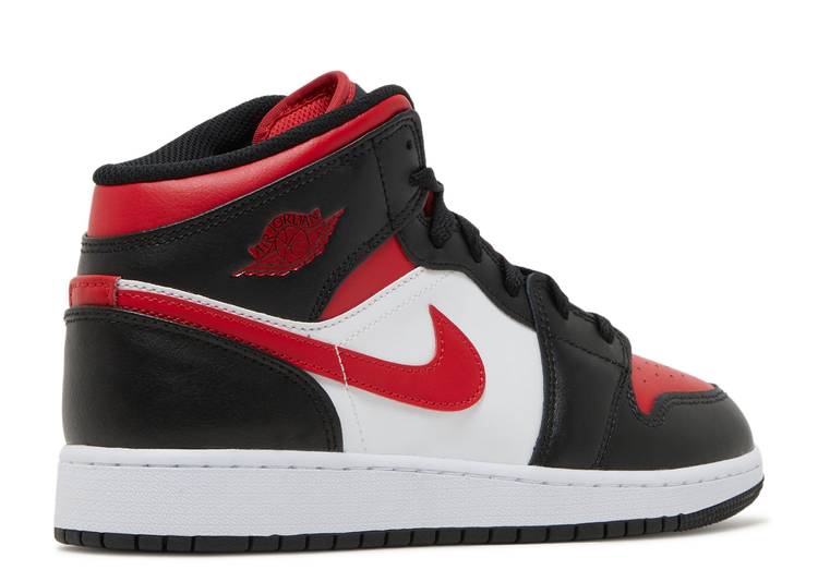 Air Jordan 1 Mid Black White Red