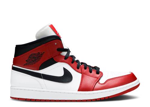 Air Jordan 1 Mid Chicago White Heel