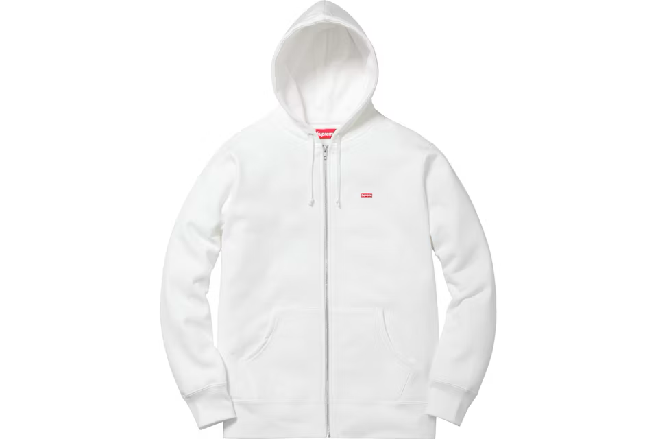 Supreme Small Box Logo Hooded Zip Up Jacket White HEAD2SOLE