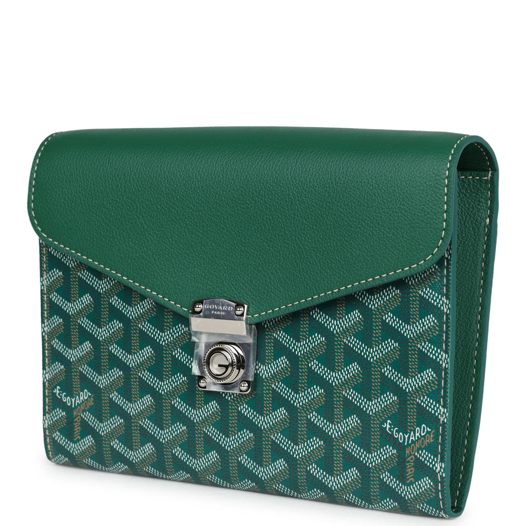 Goyard Goyardine Palladium Chypre Wallet Pouch Green HEAD2SOLE