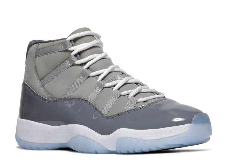 Gray and best sale white jordans 11