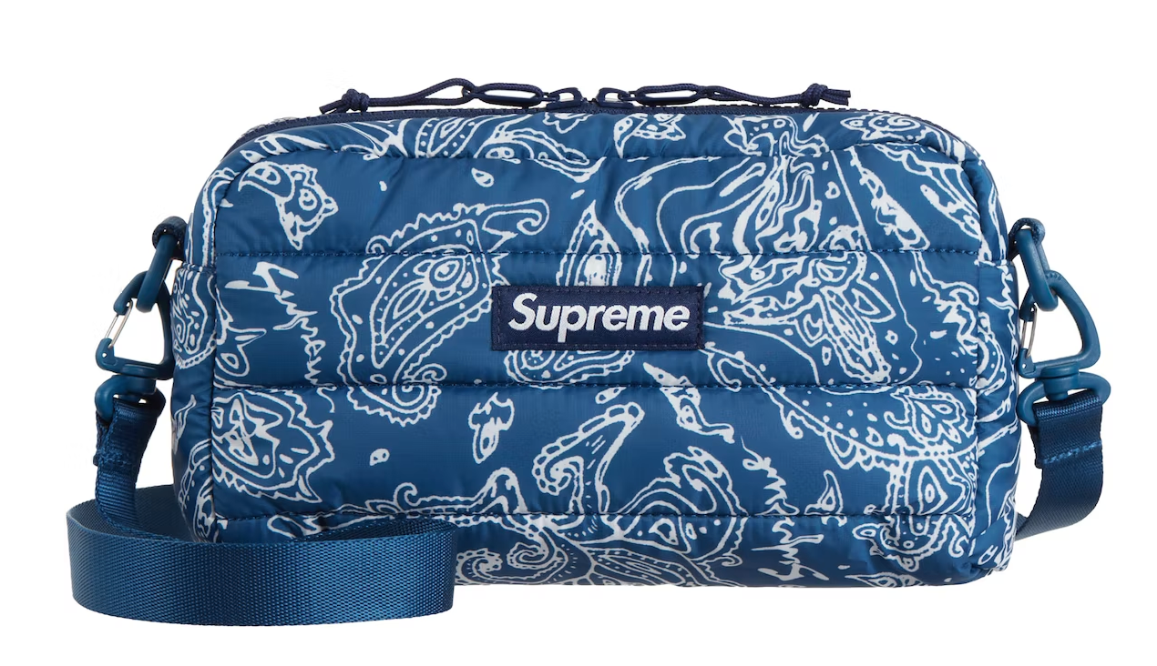 Supreme Puffer Side Bag 'Blue Paisley' – HEAD2SOLE