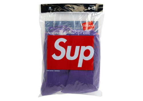 Supreme Hanes Socks 4Pack Supreme Hanes Crew Socks (4 Pack